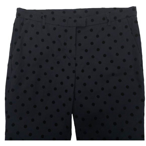 Cynthia Rowley Polka Dot Pants Womens Size 4 Low Rise Ankle Length Blue Black - Picture 8 of 11
